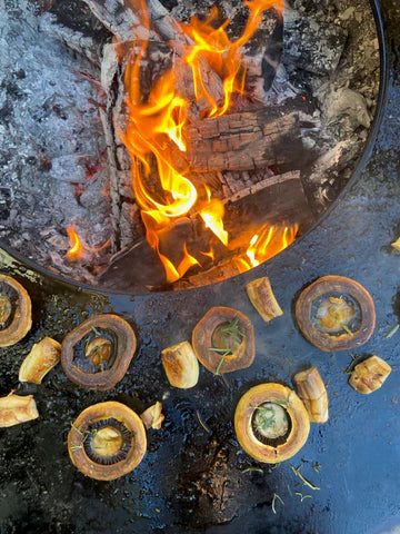 champignon au brasero plancha